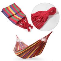 Hamaca de tela para 1-2 personas con correas para árboles, hamaca colgante a rayas de 264 libras de capacidad, 102x32 pulgadas para exteriores e interiores con bolsa de transporte - details 7