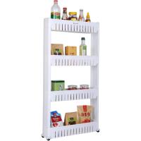 home-man funda para estantería organizador con 3 grandes cestas de almacenamiento, Brecha de almacenamiento delgado deslice hacia fuera Pantry Rack de almacenamiento para espacios estrechos, 3 pisos - details 0