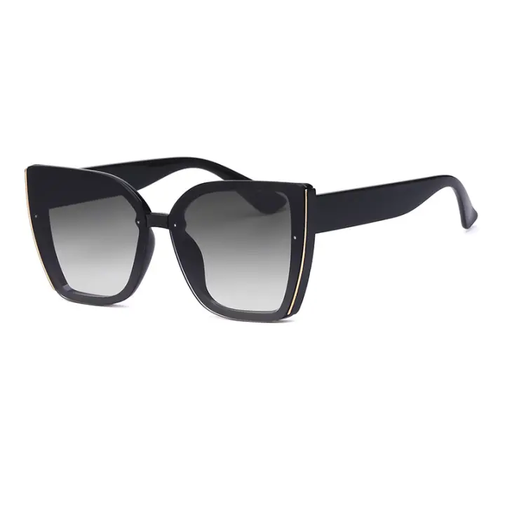 Gafas de sol con montura grande para mujer, lentes de sol populares de ojo de gato, a la moda, coreanas - 1
