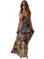 Vestido Playero de Fiesta para Mujer Espalda Descubierta, Lazo, Estampado Elegante, Sin Mangas, Moda Verano - details 5