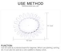Tablero de Práctica de Pincelado de Uñas KADS 1pc con 20 Tips y Counterpoint Plástico Gel Esmalte Plato Negro Natural y Transparente - details 2