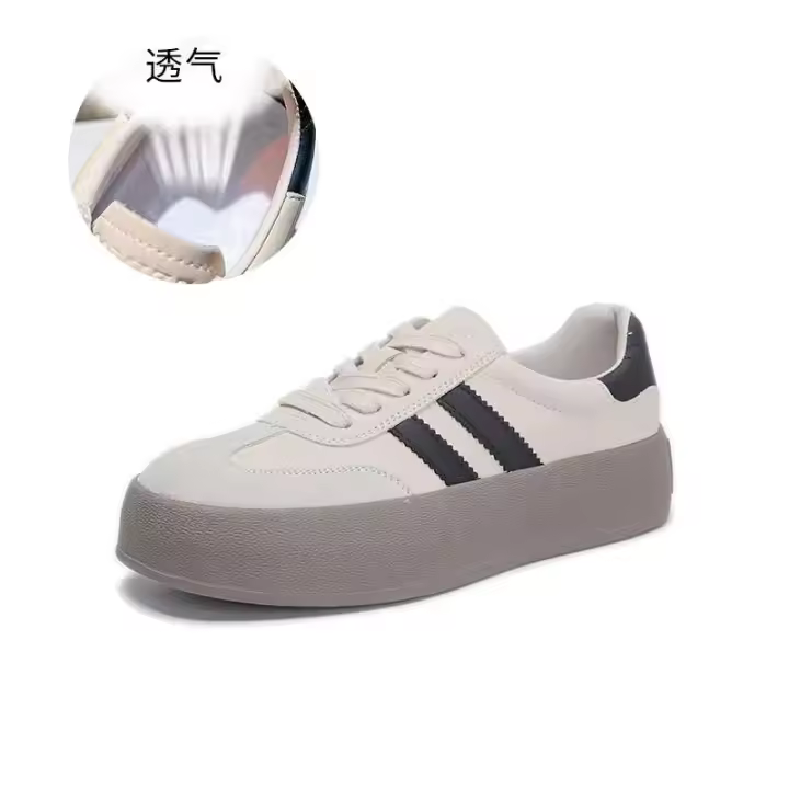 Nuevo con cordones para zapatos deportivos de suela gruesa para mujer - 1