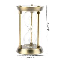 Reloj de arena Retro europeo, temporizador de cristal de arena vacío de Metal, decoraciones para el hogar y la Oficina, retenga arena de playas y desiertos - details 2