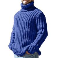 2025 Suéter de cuello alto para hombre, Top de punto cansado de color sólido, ropa, otoño e invierno, - details 2