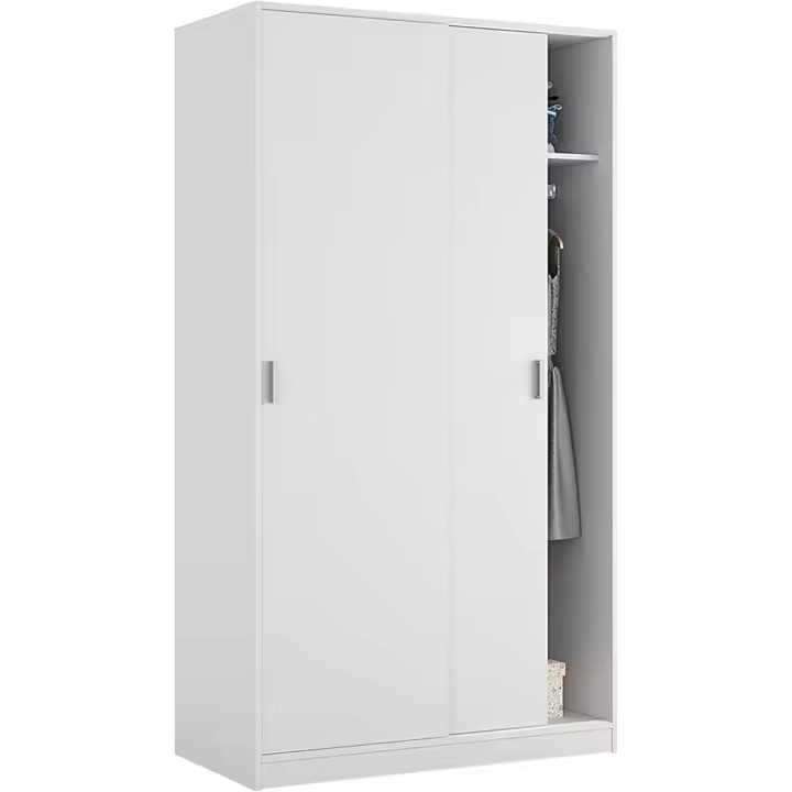 Dos Puertas Correderas, Acabado en Blanco Artik, Medidas: 100 cm (Largo) x 50 cm (Ancho) x 200 cm (Alto) - 1