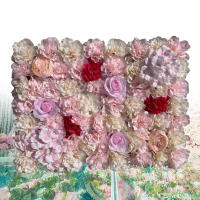 Paneles de flores artificiales de seda para pared, decoración de fondo de 24x16 pulgadas para interior y exterior, 20 piezas - details 0