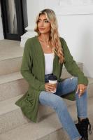 Cardigan de Punto Abierto Casual Abrigo Medio Estilo Y2K para Mujer Moda Callejera Elegante - details 12