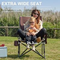 Silla de Camping Plegable 230KG Cargable Silla Plegable 62cm Anchura de Asiento con Bolsillo Lateral y Portavasos Silla Plegable de Gran Tamaño para Camping Exterior Balcón Jardín - details 28