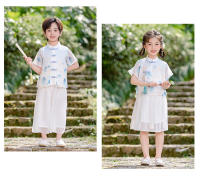 Hanfu Primavera/Verano Estilo infantil Cultura tradicional china Étnico Tang Niños Elegantes Niñas Guzheng Danza Actuación - details 6