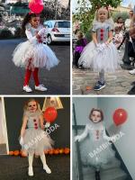 Vestido de Joker gris elegante, vestido, payaso espeluznante, ropa de Cosplay para fiesta de Carnaval para niños, disfraz de Halloween para niñas - details 0