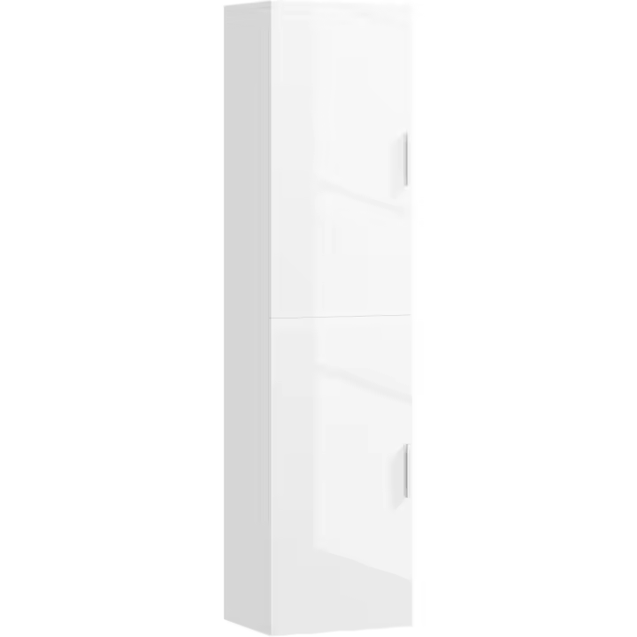 Pared Estrecho Estantes Ajustables y 2 Puertas Morno Espacio Pequeño 40x30x160 cm Blanco - 1