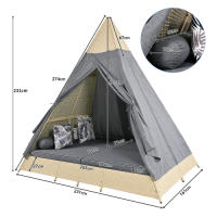 Conjunto de Jardín de Rattan Tenda, Cojines de Asiento, Cortina de Puerta Grisa - details 0