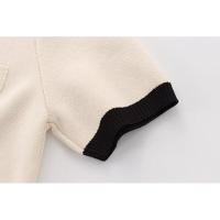 BUNO- chaqueta de punto de verano para mujer, nueva moda informal, clásico, cuello redondo, un solo pecho, suéter de manga corta, abrigo, Tops - details 7