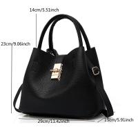 Bolso De Hombro Para Mujer Gran Capacidad Bolso De Mano Con Patrón De Lichi Bolso Cruzado De PU Bolsa Mensajera Para Dama - details 5