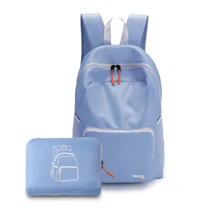 Mochila de viaje ultraligera plegable, bolso para exteriores, bolso de hombro doble de gran capacidad, fácil de llevar, apertura con cremallera - 1
