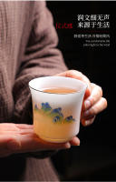 Juego de Kung Fu de Jade gordo de oveja, semilla de hielo, maestro de cerámica, porcelana blanca pequeña, taza de té de cuerpo fino, textura transparente - details 1