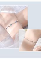 Pulsera de Cristal Azul Puro Plata Diseño de Corazón del Océano para Mujeres - details 5