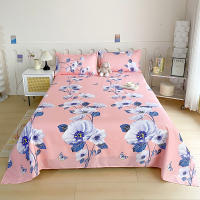 Sábanas de Cama Planas con Estampado de Flor Roja Tamaño de Cama Doble - details 16