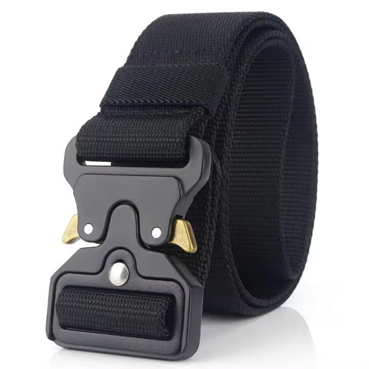 Cinturón táctico con hebilla magnética para hombre, cinturón elástico de liberación rápida, cinturón informal de nailon para pantalones de entrenamiento - 1