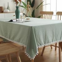 Mantel de Mesa de Pompon de Verde Ligero Cubierta de Mesa Bohemia para Cocina y Comedor - details 15