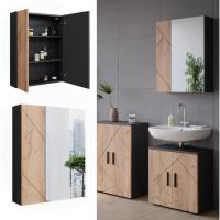 Armario con espejo de baño Irma, Roble Goldkraft/Blanco Alto Brillo, 60 x 75 cm - details 17