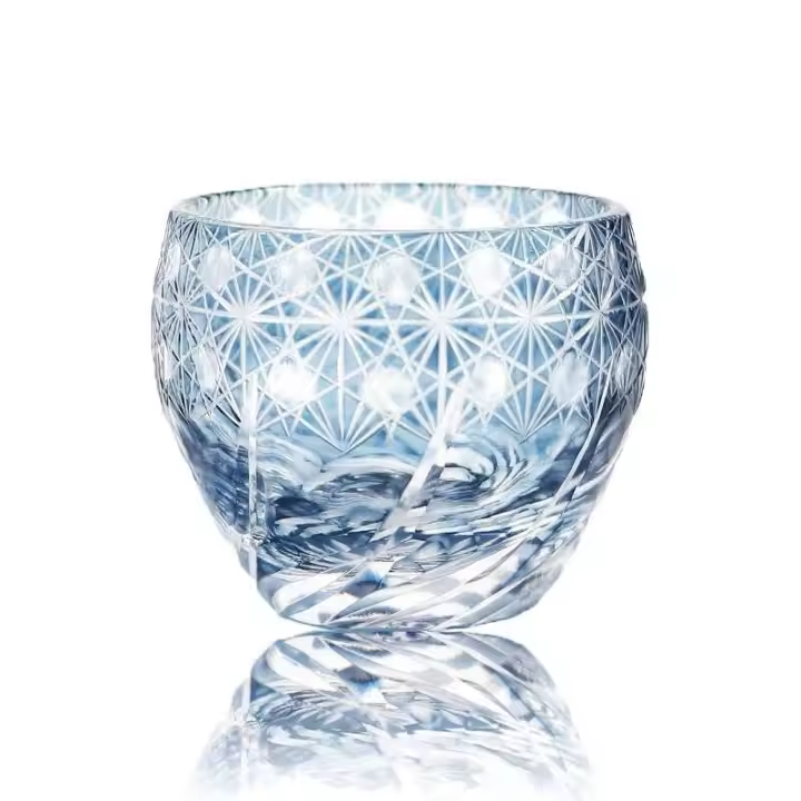 Copa de Sake Edo Kiriko Shochu Arte Tradicional Japonés Copa de Vino y Champán con Estilo - 1