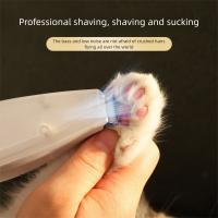 Con aspiradora, cortapelos para mascotas, 2 modos, afeitadora eléctrica impermeable para cortar el pelo de gatos con cepillo limpio, contenedor transparente - details 16