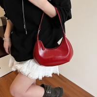 Bandolera de cuero de Pu de Color sólido, bolso Hobo de gran capacidad con forma de luna para mujer, bolso Hobo de estilo coreano para chica - details 4