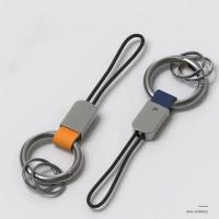 LLavero de piel de cuero de aleación, llavero colgante de cintura de cuero multifuncional antipérdida, soporte de mosquetón, estilo de negocios - details 2