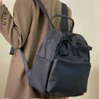 Bolso negro ligero para ordenador, bolso de hombro de nailon de estilo coreano de Color sólido, bolso de mano de gran capacidad, mochila de viaje impermeable - details 12