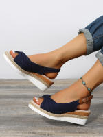 Sandalias de Mujer de Moda con Punta Abierta y Cuña 2023 Estilo Gladiator Ligero Plataforma Zapatos de Playa Antideslizantes Talla Grande - details 13