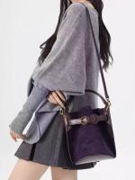 Bolso bandolera de hombro de terciopelo púrpura de alto grado de nicho - details 2
