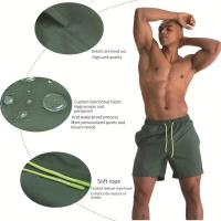 Pantalones cortos De Hombre con logotipo personalizado, pantalones cortos deportivos De talla grande con doble capa para verano, pantalones cortos deportivos para hombre - details 2