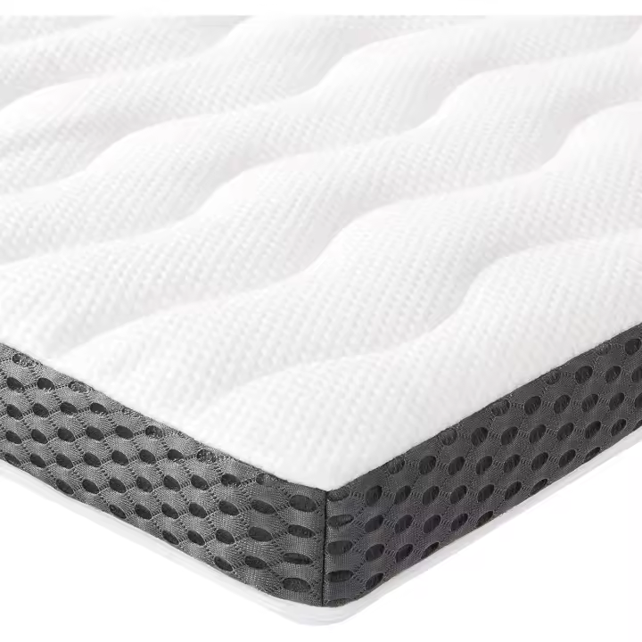 Colchón de Espuma viscoelástica Topper con memoria con Funda extraíble y lavable, 160 x 200 cm, 7 cm, Blanco - 1