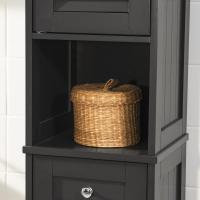 Armario para baño Alto Mueble Columna de Baño Estanterías de Baño con 2 Puertas y 1 Cajón Blanco - details 14