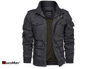 Chaqueta de Trabajo para Hombres MAGCOMSEN con Múltiples Bolsillos Diseño Ligero con Cierre de Cremallera Cuello Redondo Material de Algodón Adecuada para Otoño/Invierno - details 7
