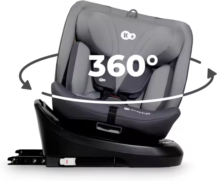 Silla de coche ajustable I-SIZE 40-150 cm con Isofix Asiento de bebé para niños Negro 360º - 1