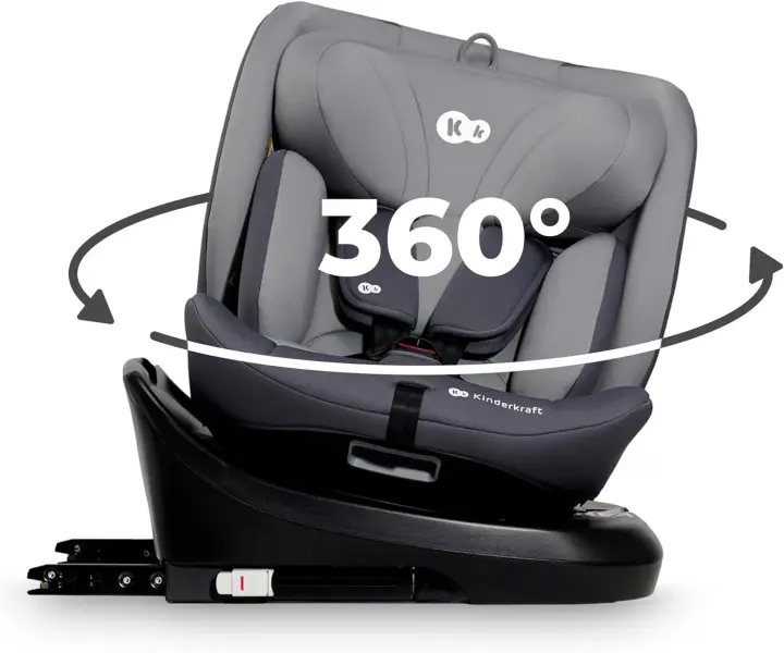 Silla de coche ajustable I-SIZE 40-150 cm con Isofix Asiento de bebé para niños Negro 360º - 1