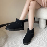 Botas de nieve de ante de vaca para mujer, botines cálidos con felpa gruesa, para clima frío, novedad de invierno, 2023 - details 7