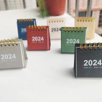 Mini Calendario de escritorio de Color sólido, planificador diario Dual, planificador de mesa, Agenda anual, organizador de escritorio, regalo, 2024 - details 1