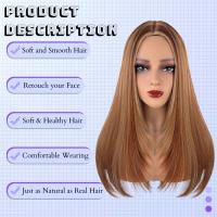 Entre las mujeres naturales de Europa y América hay pelucas de seda de alta temperatura y alta tinte, pelucas largas y rectas ligeramente rizadas y cubiertas para el cabello. - details 4