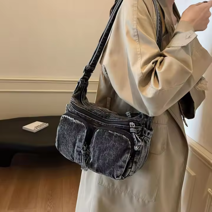 Bolso bandolera de mezclilla Mini bolso de hombro casual Monedero de cambio Mochilas de viaje - 1