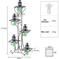 Estantería de Hierro para Macetas Soporte de Plantas y Flores para Decoración 5 Niveles - details 4