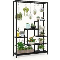 Soporte alto para plantas de interior de 5 niveles, estante de metal de 180 cm con 10 ganchos para colgar en S, estante de exhibición multiusos para bonsái de flores para interiores - details 25