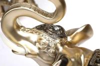 Estatua de resina dorada Feng Shui, escultura elegante de trompa de elefante, estatuilla de riqueza de la suerte, adornos artesanales para decoración del hogar - details 4
