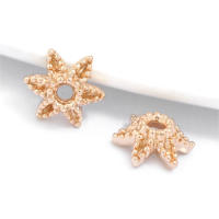 Tapas de cuentas de copos de nieve de latón de Color dorado de 18K, accesorios de alta calidad para manualidades, materiales para hacer joyas, sitio web oficial de Rosediy - details 51