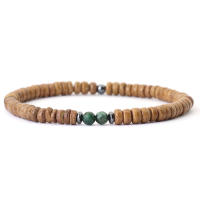 Pulsera de Coco Natural Estilo Vintage de Meditación de Madera Pulsera de Sanación de Hematita - details 7