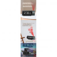 Reloj de Proyección de Línea Roja LED Temperatura Despertador Digital Electrónico Modo Nocturno No Activado por Voz Transfronterizo - details 0