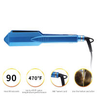 Plancha de pelo profesional, plancha plana de cerámica, calentamiento rápido, 470F, alisador de pelo, plancha de pelo de placa ancha - details 2