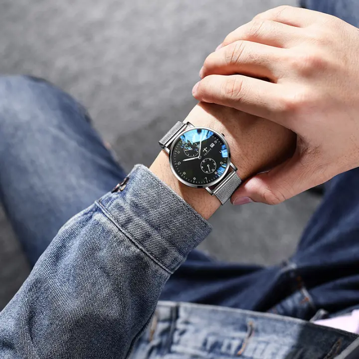 Moda tendencia casual hombre reloj deportivo luminoso reloj impermeable - 1